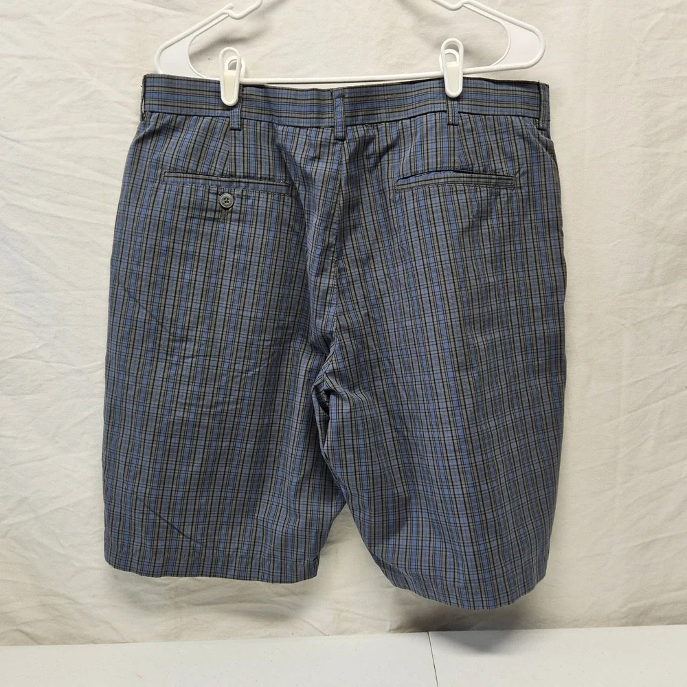 Ben Hogan Performance Golf Shorts‎ Mens 36 Grey Blue Plaid Check Athletic